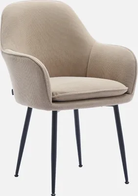 Immagine prodotto di Poltrona in velluto a coste con gambe in metallo, Beige