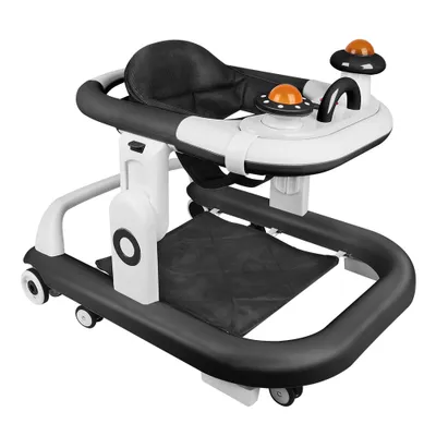 Produktbild von 3 in 1 Lauflernhilfe Babywalker Spiel- und Lauflernwagen Gehfrei Babywippe mit Musik,Fußpolstern,Klappbar Laufhilfe babys ab 6 Monaten Schwarz