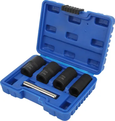 Zdjęcie produktu dla 5-częściowy zestaw do odkręcania nakrętek i śrub, napęd 1/2 cala, ściągacz udarowy, 17 mm, 19 mm, 21 mm, 22 mm, do automatycznej konserwacji