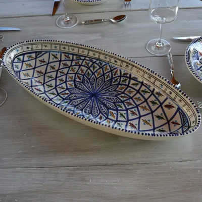 Image de Plat ovale Bakir bleu - L 53 cm