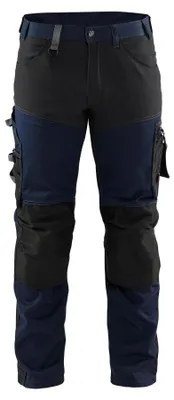 Produktbild von Blakläder Handwerker Arbeitshose mit Stretch 1799, Farbe:Dunkel Marineblau/Schwarz, Größe:D112