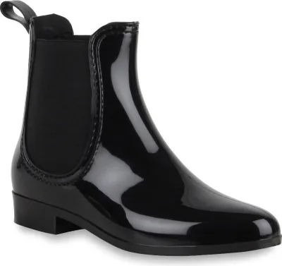 Obrázek produktu pro Mytrendshoe Dámské kotníkové gumáky Chelsea Boots Shoes 70510, Barva: černá, Velikost: 36
