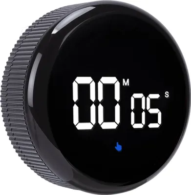 Produktbild von Digitaler Küchentimer Magnetischer Countdown-/Countup-Timer mit großem LED-Display USB-aufladbar Einfach zum Kochen Backen Lernen Trainieren Schwarz