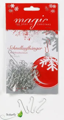 Produktbild von Kugelaufhänger für Christbaumkugeln 50 Stk silber