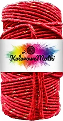 Produktbild von Makramee Garn Goldfaden rot 2mm 60m | Naturliche Stark, Baumwollgarn, Baumwollschnur, Perfekt für Basteln