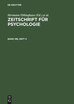 Produktbild von Zeitschrift für Psychologie. Band 198, Heft 4