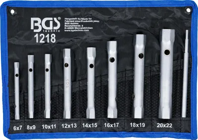 Obrázek produktu pro BGS 8dílná sada nástrčných klíčů na trubky 6 x 7 - 20 x 22 mm - 1218