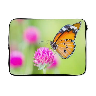 Produktbild von MuchoWow® Laptop Hülle 14 ZollInsekten - Schmetterlinge - Blumen Laptoptasche - Laptoptasche - Stoßsicher - Schutzhaube