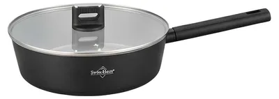Produktbild von SWISS HAUS, Tiefe Bratpfanne 28 cm mit Glasdeckel, Schwarz
