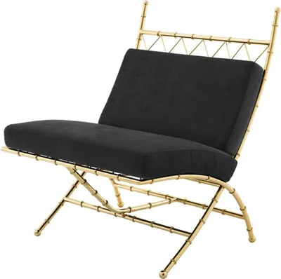 Produktbild von Casa Padrino Luxus Klappstuhl Gold / Schwarz 75 x 81,5 x H. 92 cm - Luxus Möbel