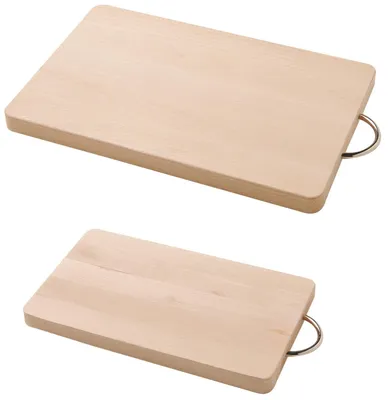 Immagine prodotto di Tagliere in legno di faggio con manico d'acciaio - 31x18x2 cm