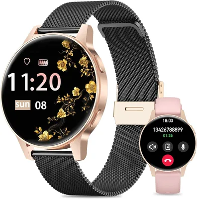 SLOKSFil Smartwatch Damen Klein 1,27" TFT Touchscreen, Fitness Tracker mit 24/7 Pulsmessung, Schlafmonitor, 120+ Sportmodi,iOS/Android,Telefonfunktion