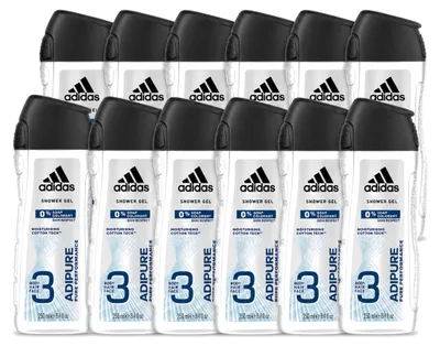 Produktbild von 12 x Adidas Adipure 2-in-1 Duschgel und Shampoo - 250 ml - Vorteilspackung - 12 Stücke