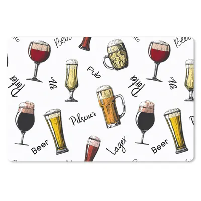 Produktbild von MuchoWow® Schreibtischunterlage Bier - Gläser - Muster 60x40 cm - XXL Mauspad - Großes Mauspad