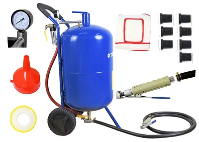 Produktbild von Sandstrahlmaschine 76l Sandstrahlgerät Mobile Sandstrahler + Maske + 7 x Düsen