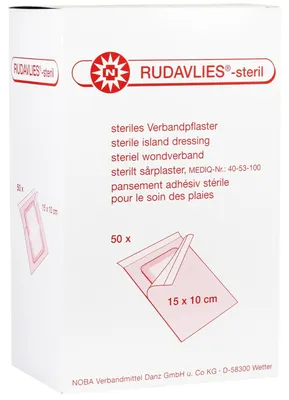 Obrázok produktu pre Sterilné náplaste na rany, 50 kusov, 15 x 10 cm