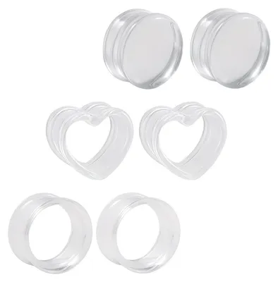 Immagine prodotto di Set di 3 paia di tappi per piercing flessibili in acrilico