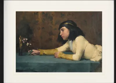 Obrázek produktu pro Helene Schjerfbeck Zarámovaný obraz s elegantním paspartováním | Obrazy na zeď | V rámu - Dívka s madonou, 1881 (60 x 80 cm)