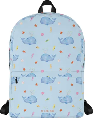 Produktbild von Mr. & Mrs. Panda Rucksack Wal Konfetti - Blau - Geschenk, Meer, Backpack, Abnehmen, Outdoor-Rucksack, Geburtstag, Trennung, Laptoprucksack, Damenrucksack, Wale, Neuanfang