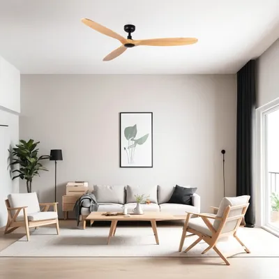 Produktbild von ROWIND L Deckenventilator Schwarz/Kiefer Ø152 cm