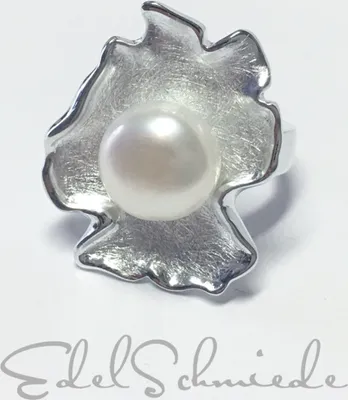 Produktbild von Edelschmiede925 Silberring 925 "Deutschland" mit echter Perle Ringgröße 52