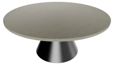 Immagine prodotto di Artù Black - Tavolo da pranzo rotondo ⌀ 120 cm in legno laminato con base a cono in metallo Grigio Testurizzato