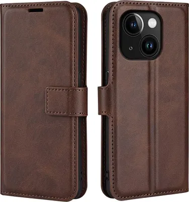 Produktbild von iPhone 15 Hülle - Coverup Deluxe Klapphülle - Dunkelbraun