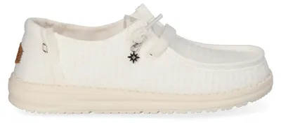 Produktbild von HEYDUDE Wendy Frayed Canvas Damen Halbschuhe Snow White Größe 42