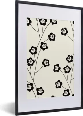 Produktbild von MuchoWow® MuchoWow® Gerahmtes Poster Natur - Muster - Hahnenfuß 40x60 cm - Poster mit zchwarzem Bilderrahmen - Poster in Rahmen