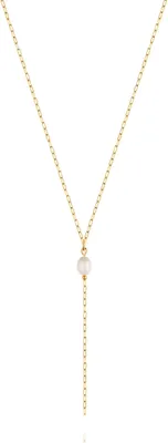 Produktbild von day.berlin Damen Y-Kette Elia, 50+5cm, mit Süßwasserperle in Gold