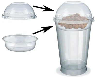 Produktbild von 100x Feinkostbecher für Salat Müsli Joghurt mit Einsatz + Deckel 500 ml