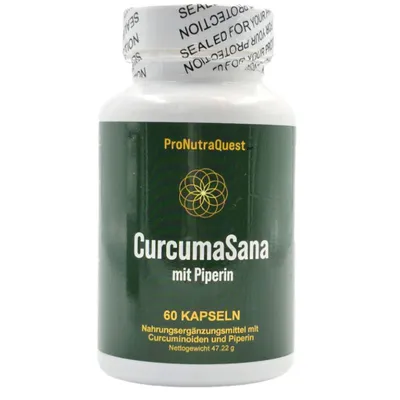 Produktbild von ProNutraQuest CurcumaSana mit Piperin – 60 Kapseln