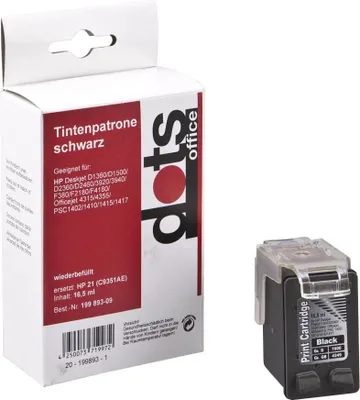 Obrázok produktu pre dots 1900,4211-DOTS Dots Tinte ersetzt HP 21 Bk