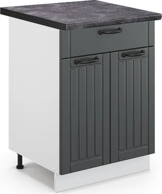 Zdjęcie produktu dla Szafka dolna do kuchni Vicco Fame-Line Antracytowy domek wiejski 60 cm z szufladą, BP Antracyt, Model 46950