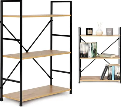 Immagine prodotto di Libreria in legno con struttura in metallo ampia LOFT 3 ripiani