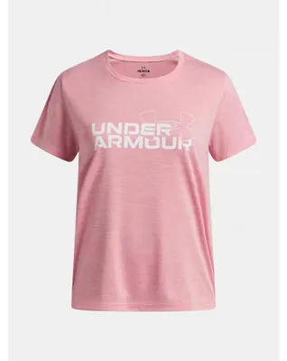 Zdjęcie produktu dla Koszulka dziewczęca UNDER ARMOUR TECH TWIST WDMK LOGO SS 6007134-600 RÓŻOWY rozmiar: 118-127