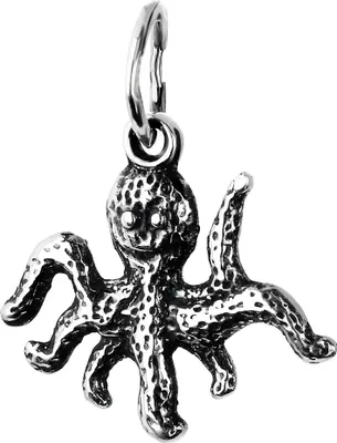 Produktbild von 925 Sterling Silber Tintenfisch Oktopus Kettenanhänger Amulett Taucher oxydiert