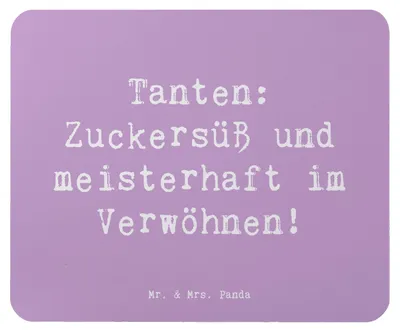 Produktbild von Mr. & Mrs. Panda Mauspad Spruch Tante Zuckersüß - Lavendeltraum - Geschenk, einzigartige Designs, laptop mousepad, Nichte, mousematte, Jubiläen, Verwandtschaft, Liebe, pc