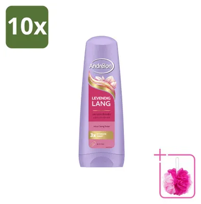 Imagen del producto de 10 acondicionadores Andrélon Levendig Lang, 200 ml cada uno, pack ahorro, 10 unidades