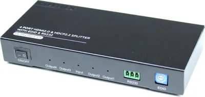 Image de Splitter HDMI2.0 & HDCP2.2, 1 entrée-4 sorties, EDID, RS232, 4K60Hz