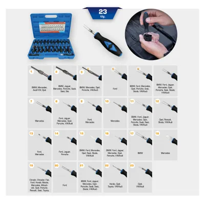Image de KS TOOLS Werkzeuge-Maschinen GmbH Stecker-Entriegelungswerkzeug-Satz, 23-tlg (BT511100)