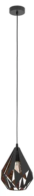 Image de Suspension Carlton 1 noir, cuivre Eglo 49997