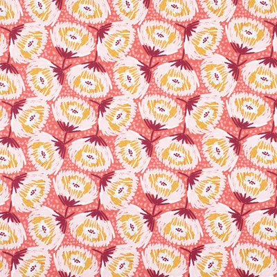 Produktbild von Dekostoff Meterware Baumwolle Canvas Laetizia Blumen rot rosa 1,5m