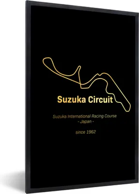 Produktbild von MuchoWow® Gerahmtes Poster Rennstrecke - Formel 1 - Suzuka 40x60 cm - Poster mit Schwarzem Bilderrahmen Wandposter Rahmen Foto Bilder - Papierdruck - Wandbilder