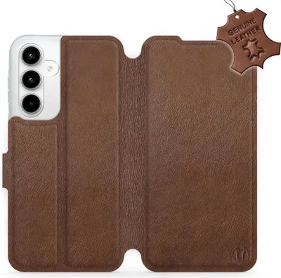 Produktbild von Echtleder Handyhülle für Galaxy A35 5G, Mobiwear Leather, Braun