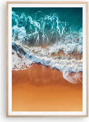 Produktbild von Gerahmtes Poster - Rahmen in heller Eiche - Sand Wasser Strand - 70x100 cm - Wand Bild - Wanddeko - Wandbilder - Kunstposter - Wandposter - Bilderrahmen - Bilder - Kunstdruck - P2NPA70x100-5021