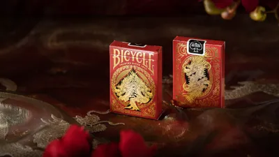 Image de Bicycle® Jeu de cartes - Red Dragon Jeu de cartes Cartes de poker Single Deck