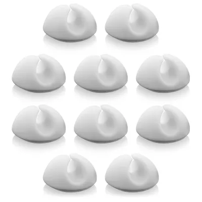 Produktbild von deleyCON 10x Kabel Clips Kabelhalter Kabelführung Kabel Fixierung Kabel Organizer für Kabel bis 8mm Kabelklemmen Kabelbefestigung Kabel Management Weiß