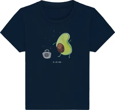 Produktbild von Mr. & Mrs. Panda  T-Shirt Avocado Tanzen 6. - 12. Monat - French Navy - Geschenk, Party, Babyshirt, Organic Baby, Shirt, Fröhlich, Top, Musik, Singen