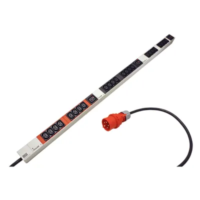 Image de BACHMANN Panneau d'alimentation vertical 24x IEC320 C13, 3x IEC320 C19, 3m, IEC 60309 3x16A fourche, alu (800.1656) (19.07.2170)